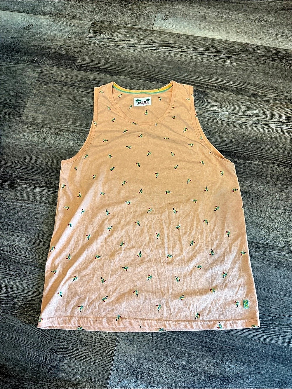 Kolby Floral Tank Top in Orange Size Medium